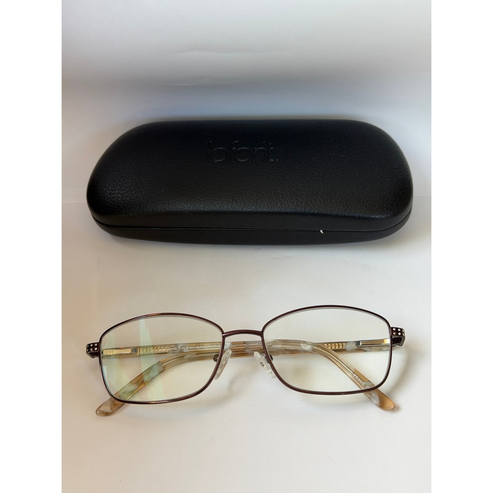 Genevieve Paris Eyeglasses alison moccha glasses Frames 54-17 w/ lafont Case